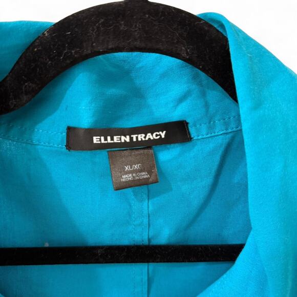 Turquoise vintage ellen tracy zip up - Picture 2 of 4